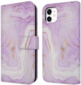 Imoshion Design Bookcase voor de Apple iPhone 11 - Purple Marble Meerkleurig