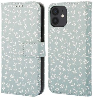 Imoshion Design Bookcase voor de Apple iPhone 11 - Smoke Green Flowers Meerkleurig