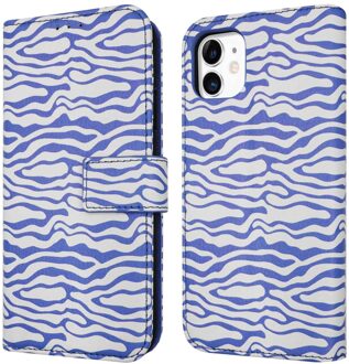 Imoshion Design Bookcase voor de Apple iPhone 11 - White Blue Stripes Meerkleurig