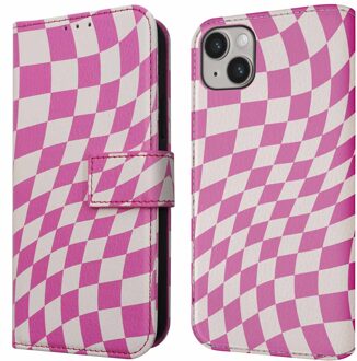 Imoshion Design Bookcase voor de Apple iPhone 14 - Retro Pink Meerkleurig