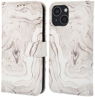 Imoshion Design Bookcase voor de Apple iPhone 15 - Sandy Marble Meerkleurig