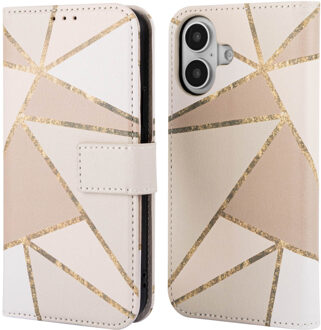 Imoshion Design Bookcase voor de Apple iPhone 16 - Beige Graphic Meerkleurig