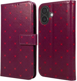 Imoshion Design Bookcase voor de Apple iPhone 16 - Crush Check Coral Dust Rood