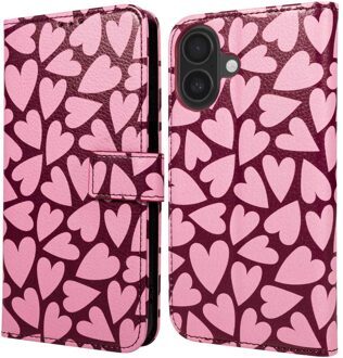 Imoshion Design Bookcase voor de Apple iPhone 16 - Hearty Blush Meerkleurig