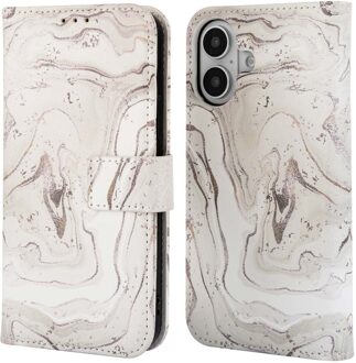 Imoshion Design Bookcase voor de Apple iPhone 16 - Sandy Marble Meerkleurig