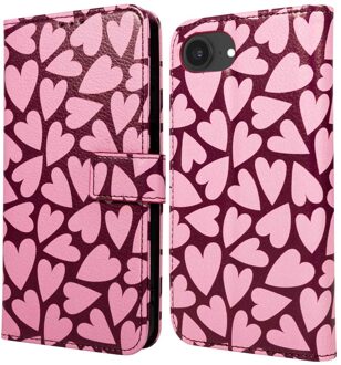 Imoshion Design Bookcase voor de Apple iPhone 16e - Hearty Blush Meerkleurig