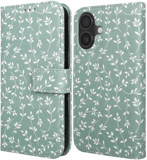 Imoshion Design Bookcase voor de Apple iPhone 17 - Smoke Green Flowers Meerkleurig