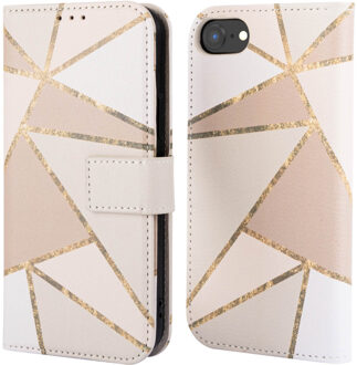 Imoshion Design Bookcase voor de Apple iPhone SE (2022 / 2020) / 8 / 7 / 6(s) - Beige Graphic Meerkleurig