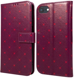 Imoshion Design Bookcase voor de Apple iPhone SE (2022 / 2020) / 8 / 7 / 6(s) - Crush Check Coral Dust Rood