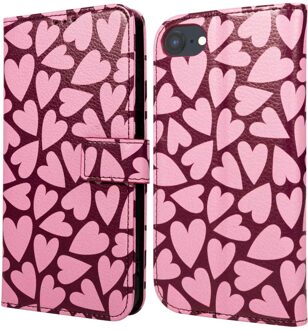 Imoshion Design Bookcase voor de Apple iPhone SE (2022 / 2020) / 8 / 7 / 6(s) - Hearty Blush Meerkleurig