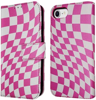 Imoshion Design Bookcase voor de Apple iPhone SE (2022 / 2020) / 8 / 7 / 6(s) - Retro Pink Meerkleurig