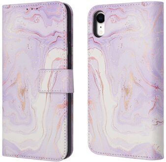 Imoshion Design Bookcase voor de Apple iPhone Xr - Purple Marble Meerkleurig