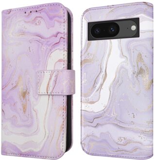 Imoshion Design Bookcase voor de Google Pixel 8a - Purple Marble Meerkleurig