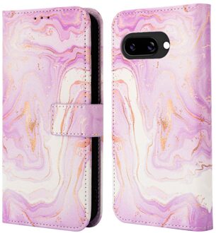 Imoshion Design Bookcase voor de Google Pixel 9A - Purple Marble Meerkleurig