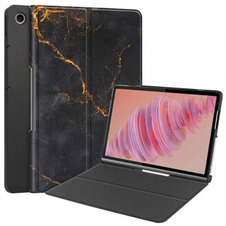 Imoshion Design Bookcase voor de Lenovo Tab Plus - Black Marble Zwart - 11.5