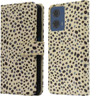 Imoshion Design Bookcase voor de Motorola Moto G04 / G24 - Black And White Dots Meerkleurig