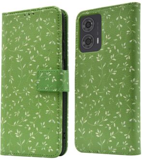 Imoshion Design Bookcase voor de Motorola Moto G24 Power - Green Flowers Meerkleurig