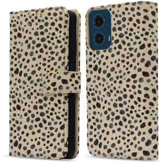 Imoshion Design Bookcase voor de Motorola Moto G34 - Black And White Dots Meerkleurig