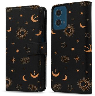 Imoshion Design Bookcase voor de Motorola Moto G34 - Sky Black Meerkleurig