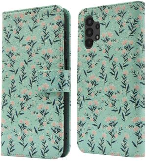 Imoshion Design Bookcase voor de Samsung Galaxy A13 (4G) - Blue Flowers Meerkleurig