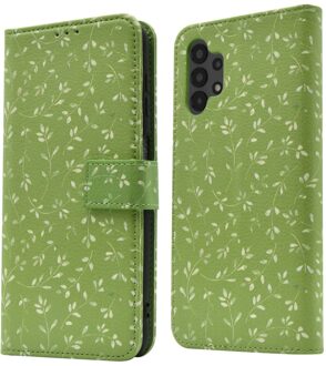 Imoshion Design Bookcase voor de Samsung Galaxy A13 (4G) - Green Flowers Meerkleurig