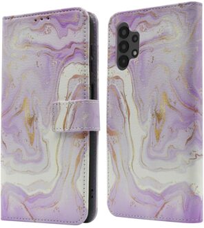 Imoshion Design Bookcase voor de Samsung Galaxy A13 (4G) - Purple Marble Meerkleurig