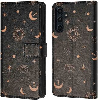 Imoshion Design Bookcase voor de Samsung Galaxy A14 (5G/4G) - Sky Black Meerkleurig