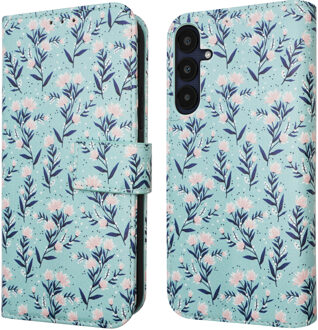 Imoshion Design Bookcase voor de Samsung Galaxy A25 (5G) - Blue Flowers Meerkleurig