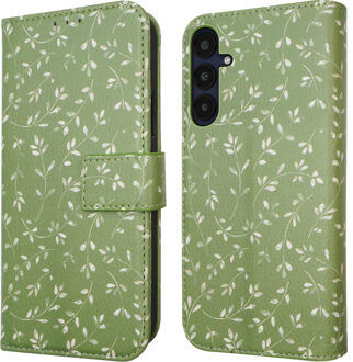Imoshion Design Bookcase voor de Samsung Galaxy A25 (5G) - Green Flowers Meerkleurig
