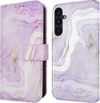 Imoshion Design Bookcase voor de Samsung Galaxy A25 (5G) - Purple Marble Meerkleurig
