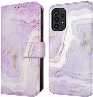 Imoshion Design Bookcase voor de Samsung Galaxy A33 - Purple Marble Meerkleurig