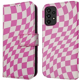 Imoshion Design Bookcase voor de Samsung Galaxy A33 - Retro Pink Meerkleurig