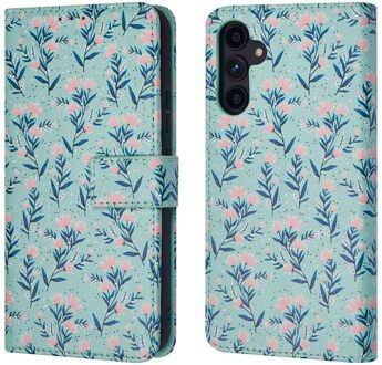 Imoshion Design Bookcase voor de Samsung Galaxy A34 (5G) - Blue Flowers Meerkleurig