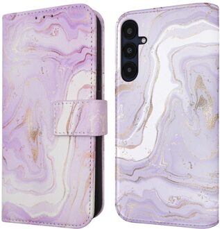 Imoshion Design Bookcase voor de Samsung Galaxy A35 - Purple Marble Meerkleurig