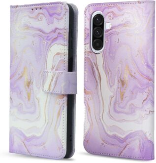 Imoshion Design Bookcase voor de Samsung Galaxy A36 - Purple Marble Meerkleurig