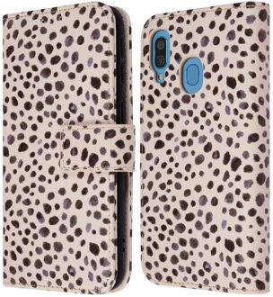 Imoshion Design Bookcase voor de Samsung Galaxy A40 - Black And White Dots Meerkleurig