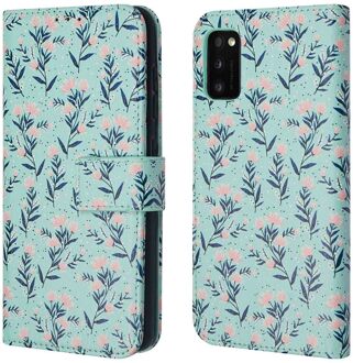 Imoshion Design Bookcase voor de Samsung Galaxy A41 - Blue Flowers Meerkleurig