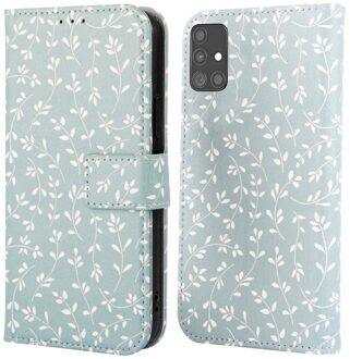 Imoshion Design Bookcase voor de Samsung Galaxy A51 - Smoke Green Flowers Meerkleurig