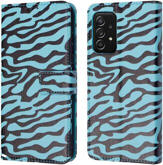 Imoshion Design Bookcase voor de Samsung Galaxy A52(s) (5G/4G) - Black Blue Stripes Meerkleurig