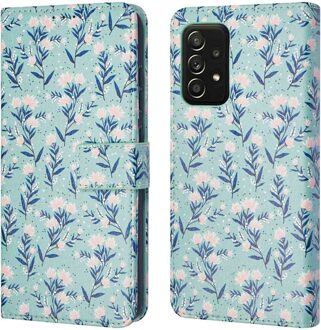 Imoshion Design Bookcase voor de Samsung Galaxy A52(s) (5G/4G) - Blue Flowers Meerkleurig