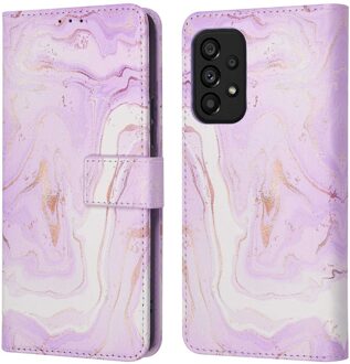Imoshion Design Bookcase voor de Samsung Galaxy A53 - Purple Marble Meerkleurig