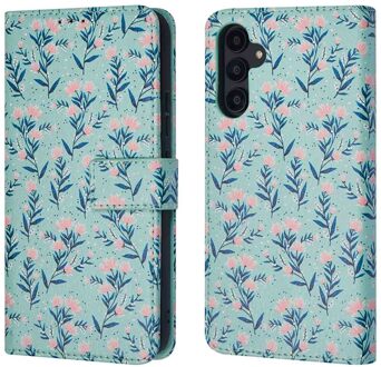 Imoshion Design Bookcase voor de Samsung Galaxy A54 (5G) - Blue Flowers Meerkleurig