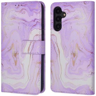 Imoshion Design Bookcase voor de Samsung Galaxy A54 (5G) - Purple Marble Meerkleurig