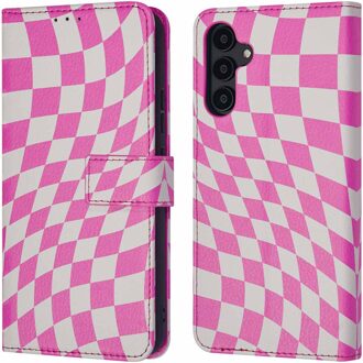 Imoshion Design Bookcase voor de Samsung Galaxy A54 (5G) - Retro Pink Meerkleurig