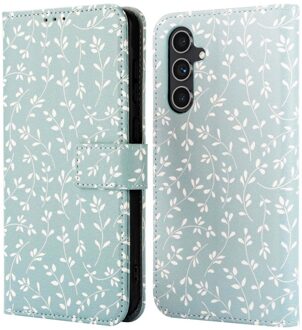 Imoshion Design Bookcase voor de Samsung Galaxy A54 (5G) - Smoke Green Flowers Meerkleurig