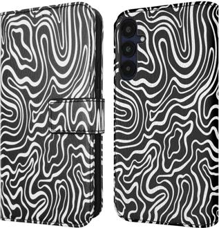 Imoshion Design Bookcase voor de Samsung Galaxy A55 - Black And White Meerkleurig