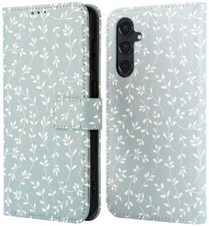 Imoshion Design Bookcase voor de Samsung Galaxy A55 - Smoke Green Flowers Meerkleurig