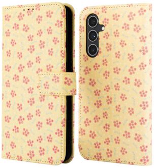Imoshion Design Bookcase voor de Samsung Galaxy A55 - Sunny Yellow Petite Flowers Meerkleurig