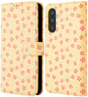 Imoshion Design Bookcase voor de Samsung Galaxy A56 - Sunny Yellow Petite Flowers Meerkleurig