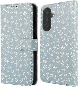 Imoshion Design Bookcase voor de Samsung Galaxy A57 (5G) - Smoke Green Flowers Meerkleurig